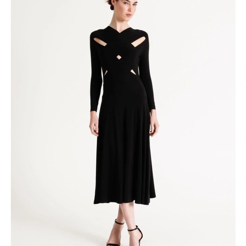 Norma kamali long sleeve weave flared dress. BRAND NEW. TAGS ATTATCHED